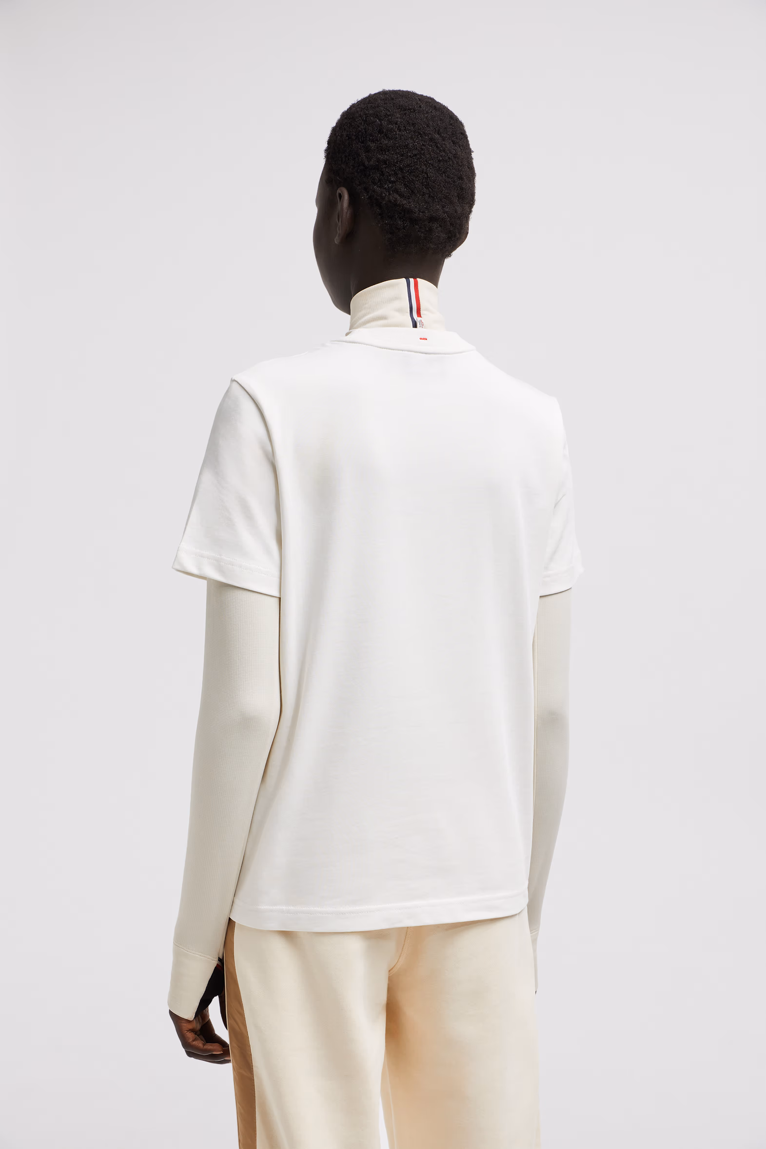 Mountain Logo Patch Cotton T-Shirt Women White Moncler 5